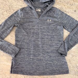 Under Armour Gray Heathered Hooded Long Sleeve Pullover
